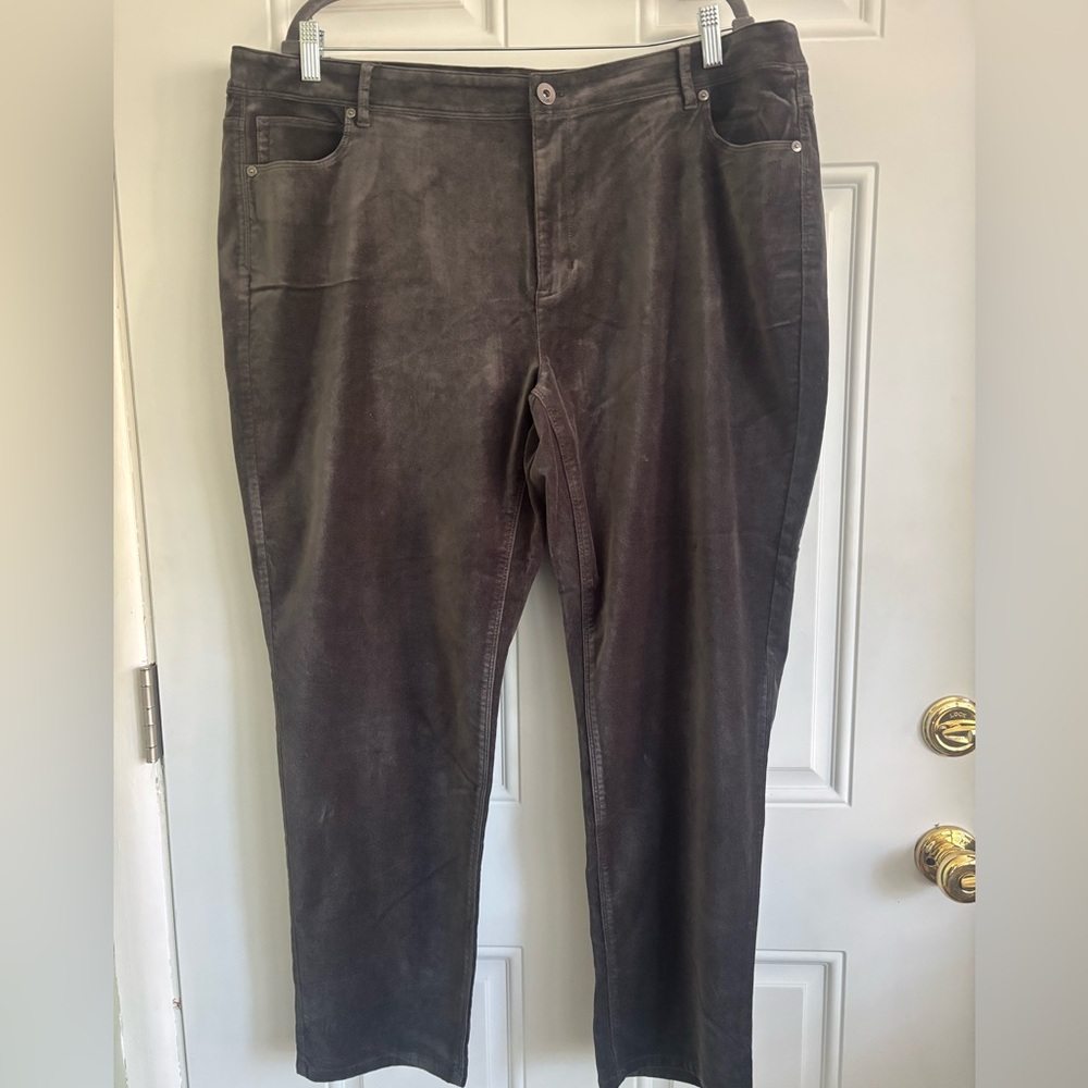 NWT J. Jill Grey Velveteen Pants, Size 22
